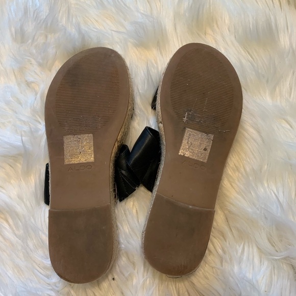 Aldo Espadrille Platform Slide Sandals Black - Picture 6 of 8